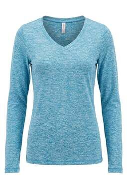 Eevee Women's Long Sleeve V-Neck Athletic Workout Tee #925